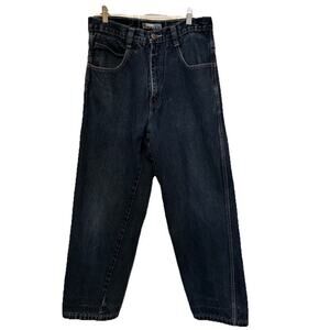 Vintage Southpole Jeans 32 x 39 Skater Wide Leg Baggy Denim Y2K 82628 Dark Blue